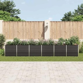 Canteiro jardim elevado 480x80x77cm aço galvanizado antracite