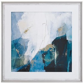 Quadro abstrato 60 x 60 cm azul e branco MONGA Beliani