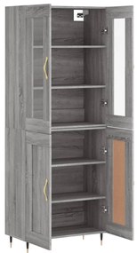 Armário alto 69,5x34x180 cm derivados de madeira sonoma cinza