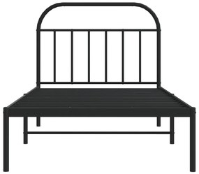 Estrutura de cama com cabeceira 107x203 cm metal preto