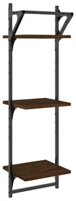 Estante 3 prat. c/ barras 2 pcs 30x25x100 cm carvalho castanho