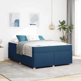 vidaXL Estrutura de cama com colchão Outros Azul 140 x 200 cm tecido