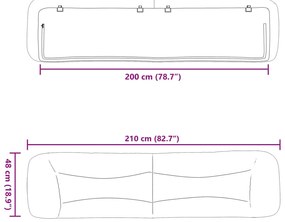 Almofadão de cabeceira 200 cm tecido cinzento-claro