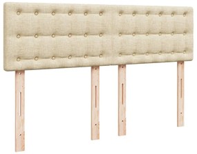 Cama com molas/colchão 140x200 cm tecido cor creme
