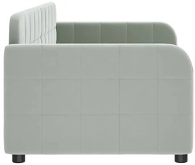 Sofá-cama 80x200 cm veludo cinzento-claro