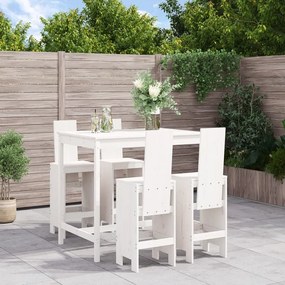vidaXL 5 pcs conjunto de bar para jardim pinho maciço branco
