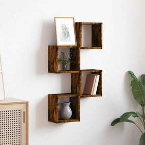 vidaXL Prateleiras de Parede 4 pcs Castanho 26 x 15 x 26 cm