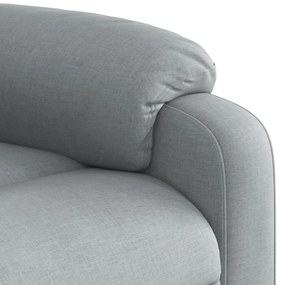 Poltrona reclinável massagens tecido cinzento-claro