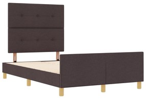 Cama vidaXL Marrom Escuro 120x200 cm Tecido