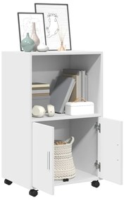 Móvel com rodas 55x40x91 cm derivados de madeira branco