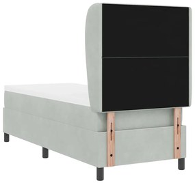 Cama com Estrado e Colchão Cinzento-claro 80x200 cm em Veludo