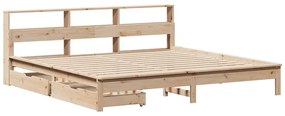 Cama com estante sem colchão 200x200 cm pinho maciço