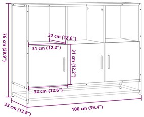 Aparador 100x35x76 cm derivados de madeira carvalho sonoma