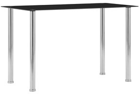 vidaXL Mesa de jantar 120x60x75 cm vidro temperado preto