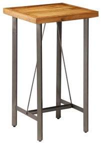 Mesa de bar em madeira de teca recuperada maciça 60x60x107 cm