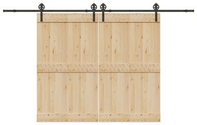 vidaXL Kit de ferragens para porta deslizante 366 cm aço preto