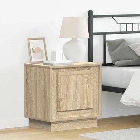 vidaXL Mesa de cabeceira com luzes LED Carvalho Sonoma 44x34,5x45 cm