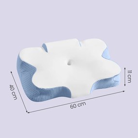 Almofada, almofada ergonómica, almofada refrescante para o pescoço, com altura ajustável branco e azul