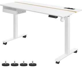 Mesa de escritório com altura ajustável | VASAGLE | 140 x 60 x 72-120 cm | branco | LSD114W01.