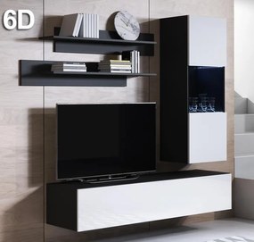 Conjunto de muebles Leiko 6D negro y blanco (1,6m)