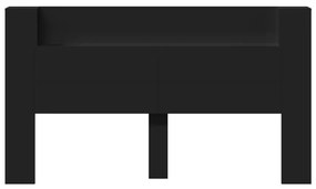 Armário de cabeceira com luzes LED 180x16,5x103,5 cm preto