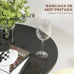 Mesa de Bar Redonda Mesa Alta de Cozinha Moderna com Bancada Pintada e