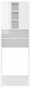 Armário máquina lavar roupa 64x25,5x190 cm branco brilhante