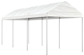 vidaXL Gazebo com telhado 6,69x2,28x2,69 m polietileno branco