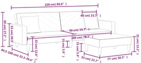 2 pcs conjunto de sofás com almofadas veludo preto
