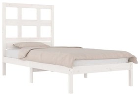 Estrutura cama solteiro 90x190 cm pinho maciço branco