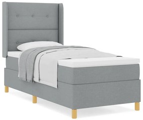 Cama Box com Colchão Cinza Claro 100 x 200 cm