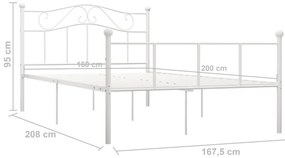 Estrutura de cama 160x200 cm metal branco