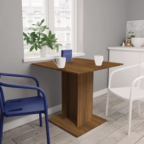 vidaXL Mesa jantar 80x80x75 cm derivados de madeira carvalho castanho