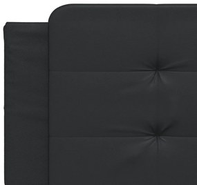 Estrutura cama c/ cabeceira 200x200 cm couro artificial preto