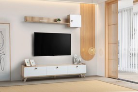 Móvel TV Sumer – Carvalho/Branco – 178x34,6x44,8 cm
