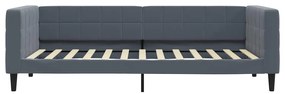 Sofá-cama c/ gavetão e gavetas 90x200 cm veludo cinzento-escuro