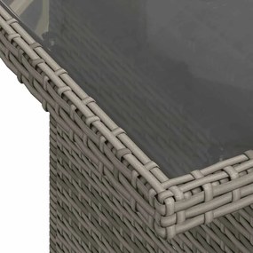 8 pcs conjunto sofás jardim almofadões vime PE/acácia cinzento