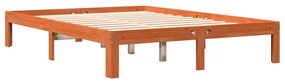 Cama sem colchão 140x190 cm pinho maciço castanho-mel