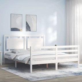 3194062 vidaXL Estrutura de cama com cabeceira 160x200 cm madeira maciça