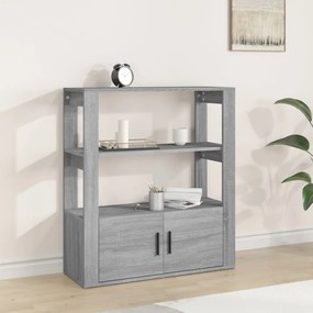 vidaXL Aparador 80x30x90 cm derivados de madeira cinzento sonoma