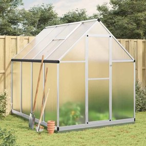 vidaXL Estufa com estrutura base 224x169x202 cm alumínio prateado