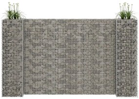Gabião em forma de H fio de aço 260x40x150 cm