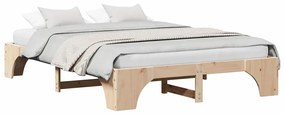 Estrutura de Cama 160x200 cm em Madeira de Pinheiro Maciça