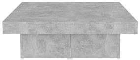 Mesa de centro 90x90x28cm derivados de madeira cinzento cimento