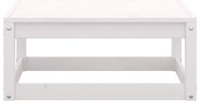 Apoio de pés p/ jardim c/ almofadões 2 pcs pinho maciço branco