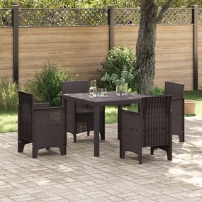 vidaXL Mesa de Jardim Castanha 100x100x73 cm de Rattan Sintético