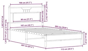 Estrutura de cama sem colchão 107x203 cm carvalho sonoma