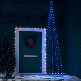 vidaXL Árvore de Natal em cone c/ 330 luzes LED 100x300 cm azul