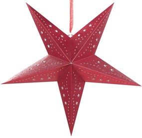 Conjunto de 2 estrelas de papel com LED em vermelho brilhante 45 cm MOTTI Beliani