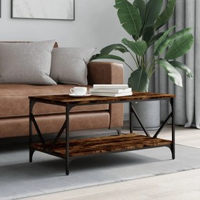 vidaXL Mesa de centro 90x50x45 cm derivados de madeira carvalho fumado